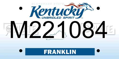 M221084 Kentucky License Plate