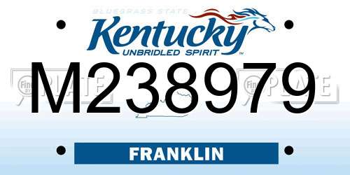 M238979 Kentucky License Plate