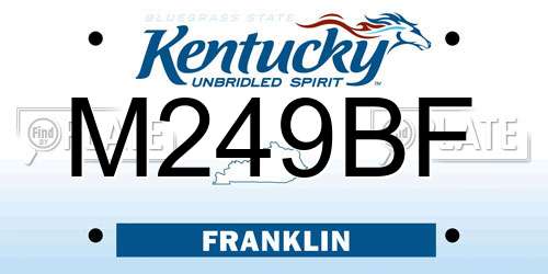 M249BF Kentucky License Plate