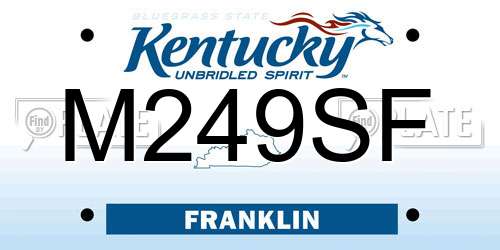 M249SF Kentucky License Plate