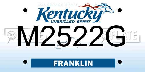 M2522G Kentucky License Plate