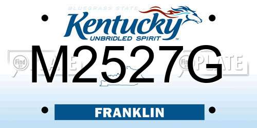 M2527G Kentucky License Plate
