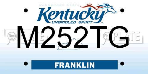 M252TG Kentucky License Plate