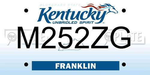 M252ZG Kentucky License Plate