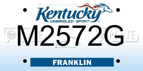 M2572G Kentucky License Plate