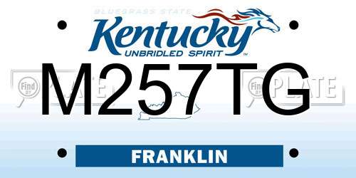 M257TG Kentucky License Plate