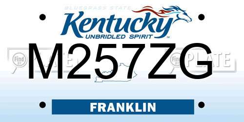 M257ZG Kentucky License Plate