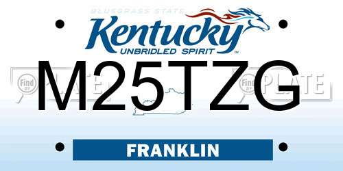 M25TZG Kentucky License Plate