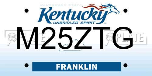 M25ZTG Kentucky License Plate