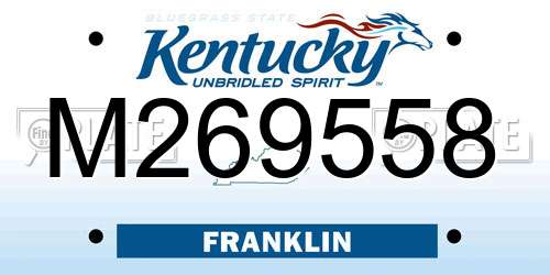 M269558 Kentucky License Plate