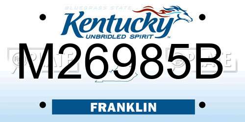 M26985B Kentucky License Plate
