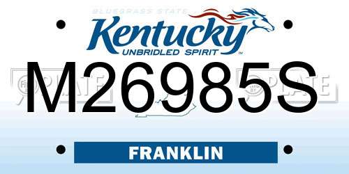 M26985S Kentucky License Plate