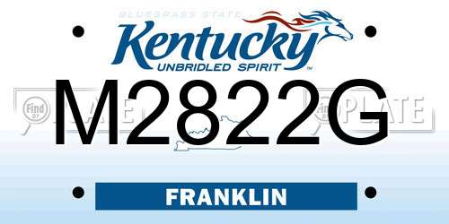 M2822G Kentucky License Plate