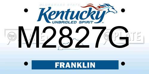 M2827G Kentucky License Plate