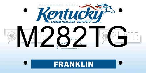 M282TG Kentucky License Plate