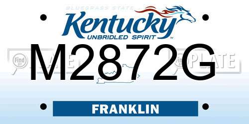 M2872G Kentucky License Plate