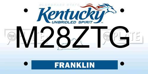 M28ZTG Kentucky License Plate