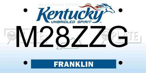 M28ZZG Kentucky License Plate