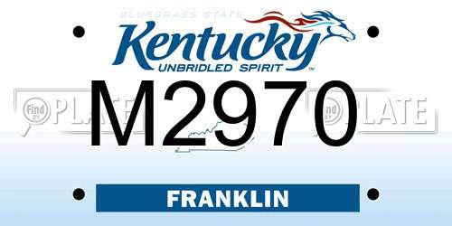 M2970 Kentucky License Plate