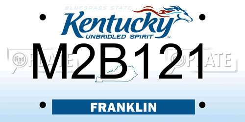 M2B121 Kentucky License Plate