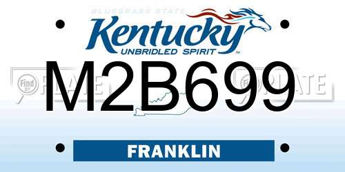 M2B699 Kentucky License Plate