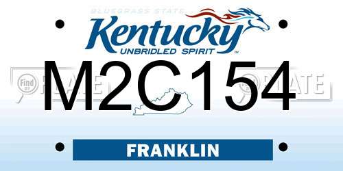 M2C154 Kentucky License Plate