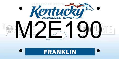M2E190 Kentucky License Plate