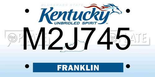 M2J745 Kentucky License Plate