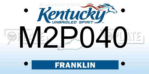 M2P040 Kentucky License Plate