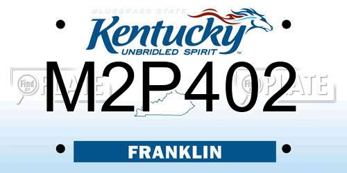 M2P402 Kentucky License Plate