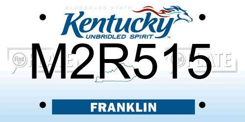 M2R515 Kentucky License Plate