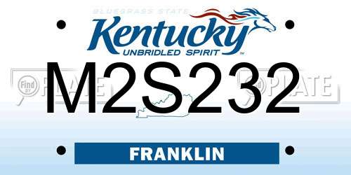 M2S232 Kentucky License Plate