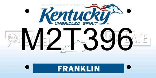 M2T396 Kentucky License Plate