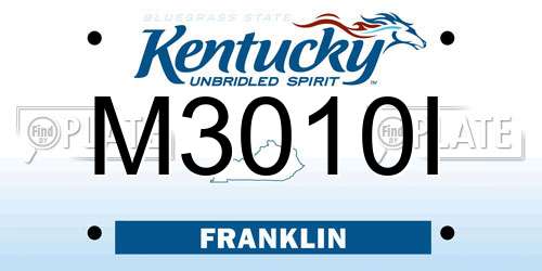 M3010I Kentucky License Plate