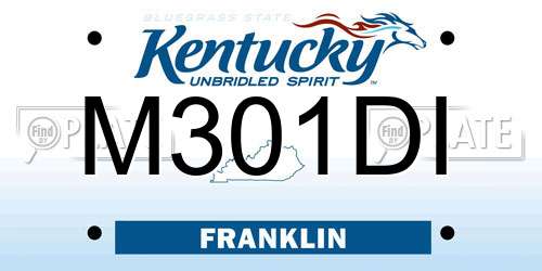 M301DI Kentucky License Plate