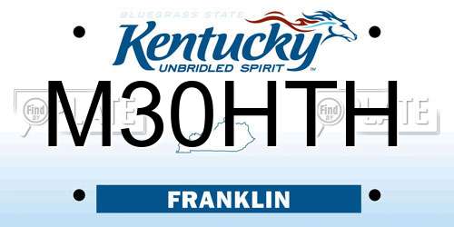 M30HTH Kentucky License Plate