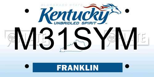 M31SYM Kentucky License Plate