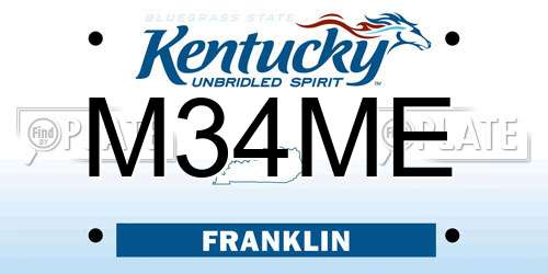 M34ME Kentucky License Plate