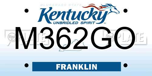 M362GO Kentucky License Plate