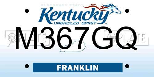 M367GQ Kentucky License Plate