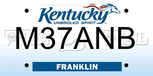 M37ANB Kentucky License Plate