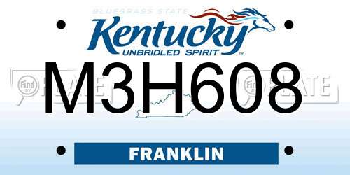 M3H608 Kentucky License Plate
