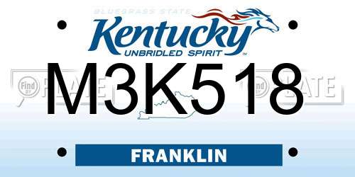 M3K518 Kentucky License Plate