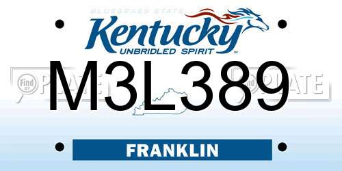 M3L389 Kentucky License Plate