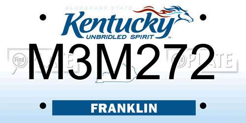 M3M272 Kentucky License Plate
