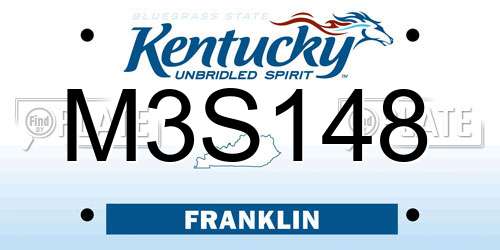 M3S148 Kentucky License Plate