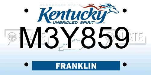 M3Y859 Kentucky License Plate