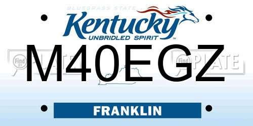 M40EGZ Kentucky License Plate