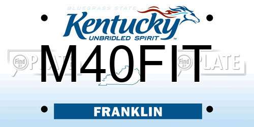 M40FIT Kentucky License Plate