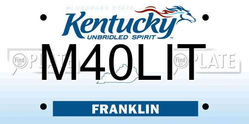 M40LIT Kentucky License Plate